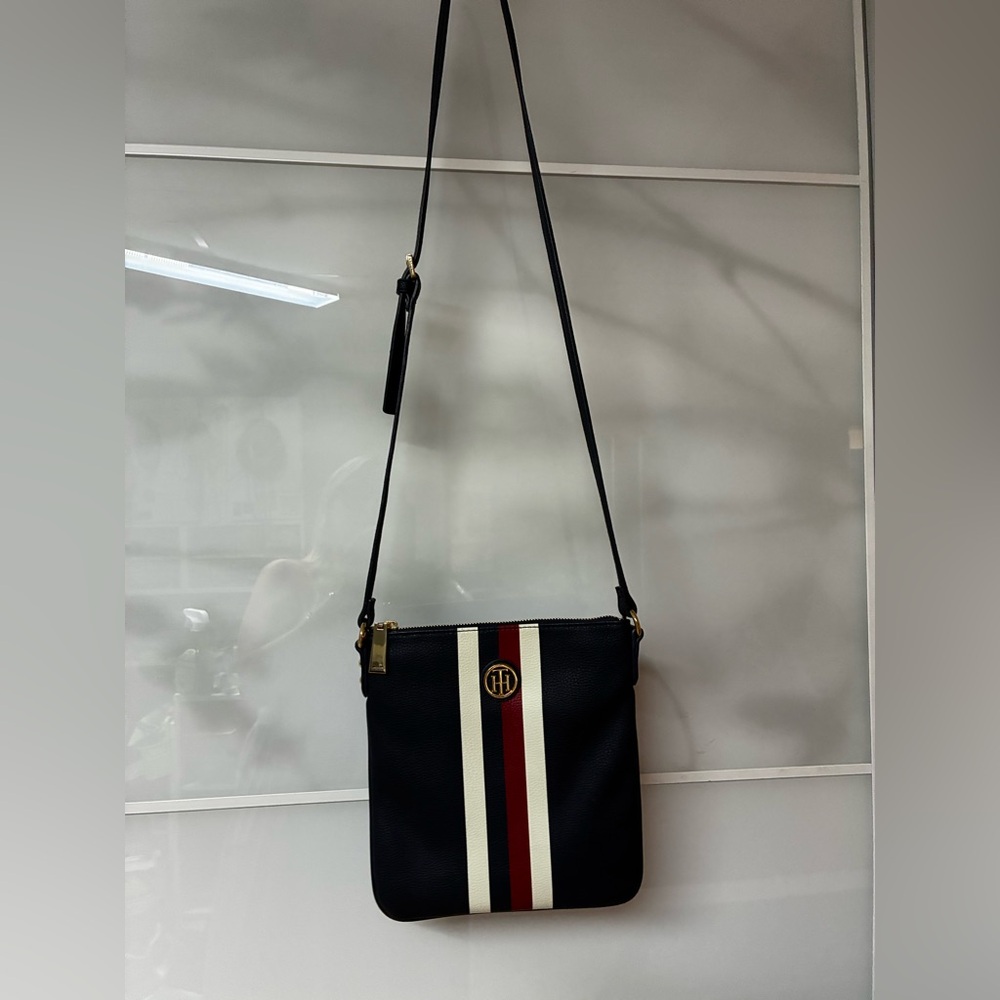 Tommy Hilfiger Navy and Red Zip crossbody bag